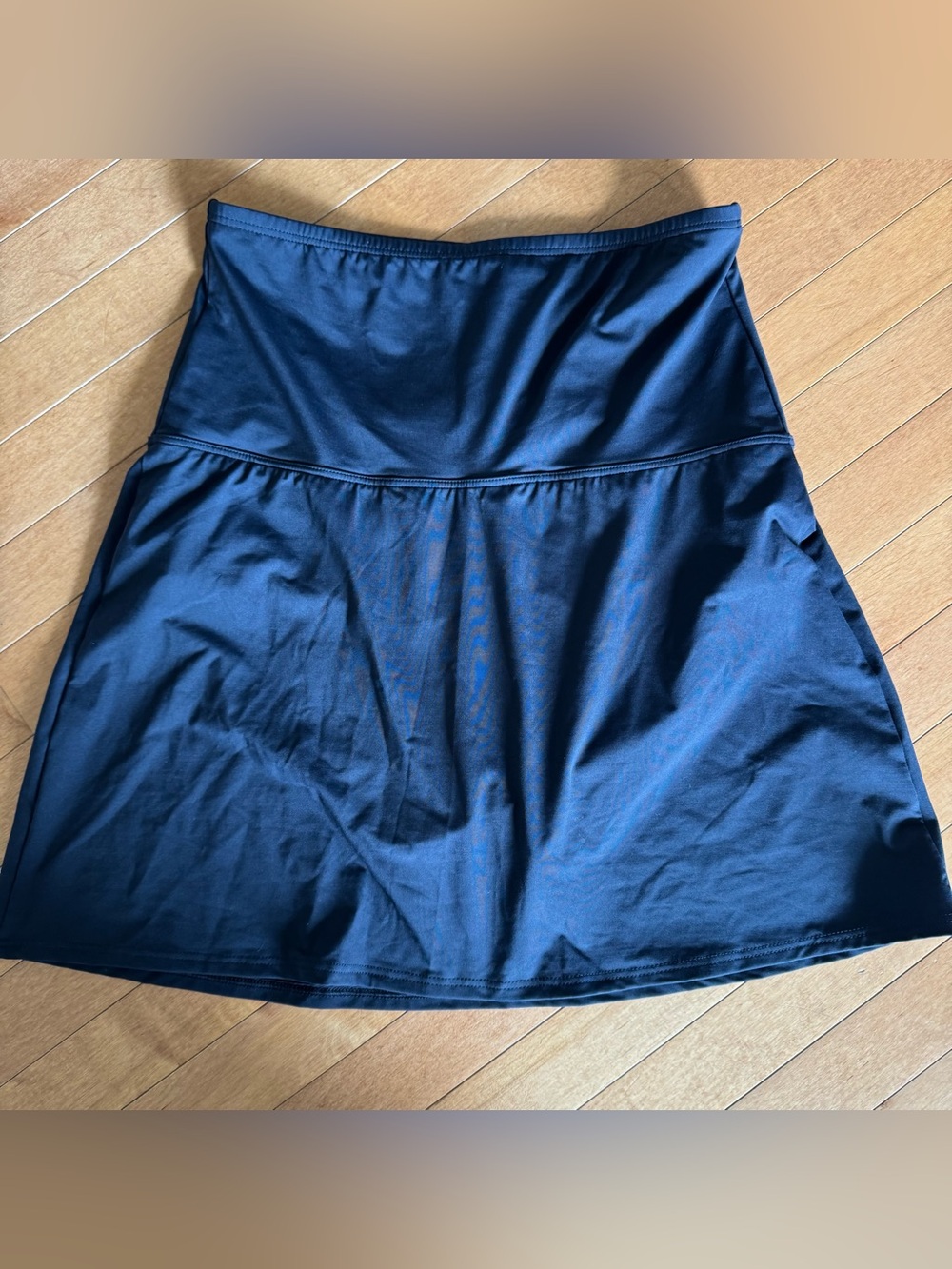 LANDS END’ Size 14 Black High Waisted Swimsuit Skirt